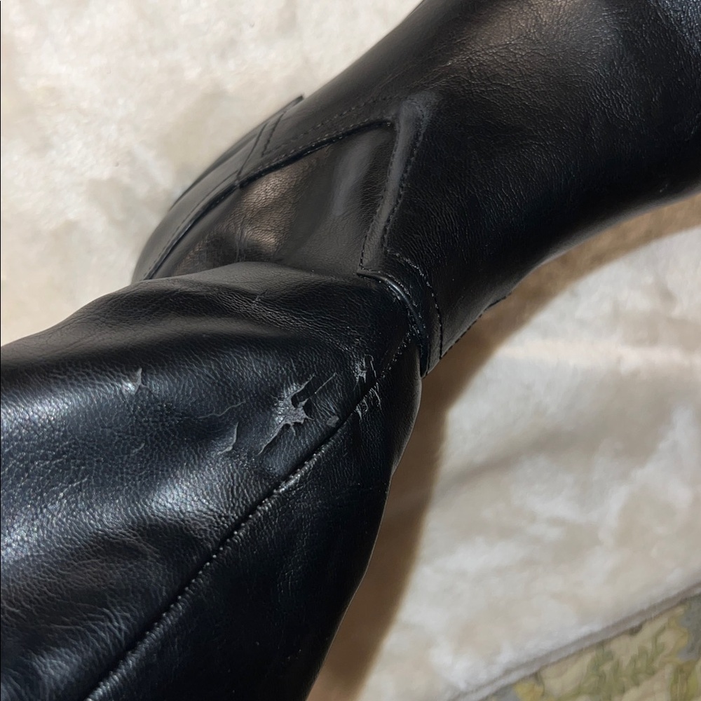 WHITE MOUNTAIN 👢 TALL OVER-THE-KNEE BLACK FAUX LEATHER VEGAN BOOTS Women 11 - Picture 14 of 15